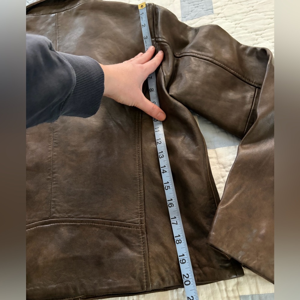 NWT Lucky Brand Brown Leather Jacket - Picture 10 of 11